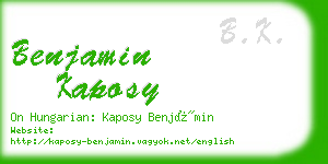 benjamin kaposy business card